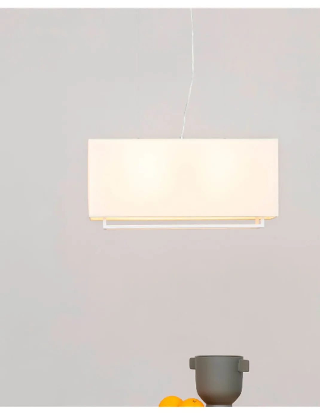 Lámpara de suspensión Vesper - Faro – Lámpara colgante rectangular, pantalla de tela