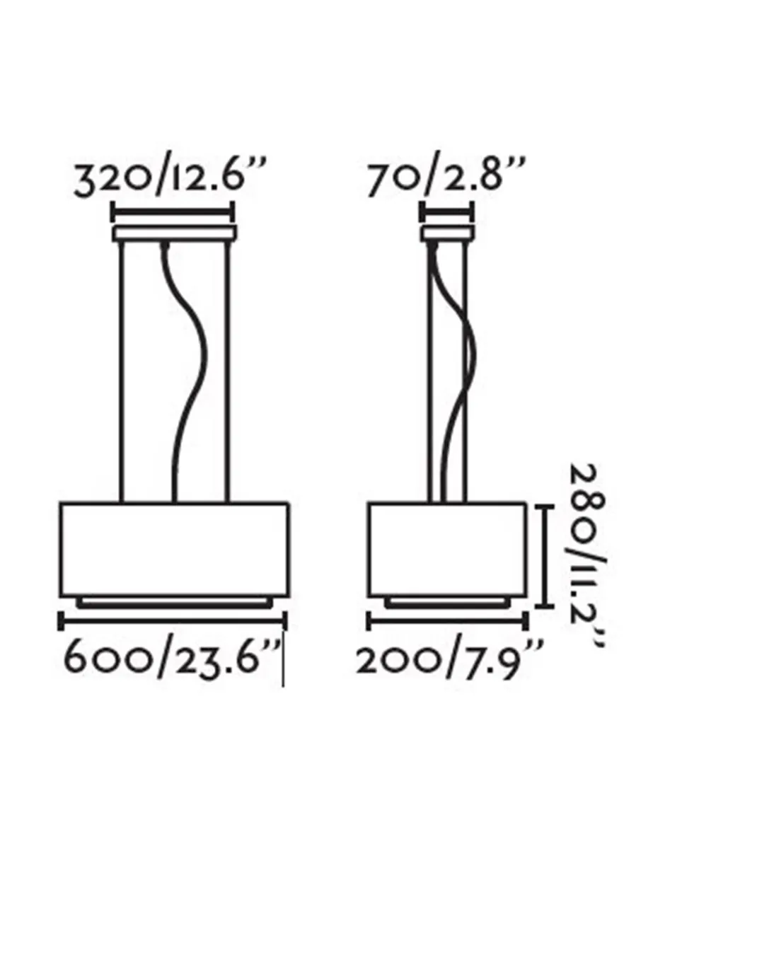 Lámpara de suspensión Vesper - Faro – Lámpara colgante rectangular, pantalla de tela