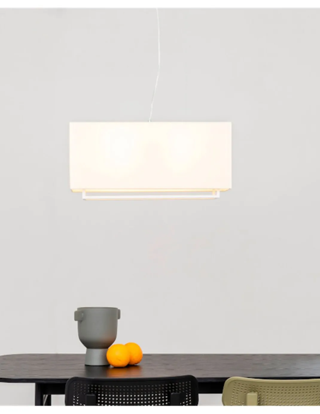 Lámpara de suspensión Vesper - Faro – Lámpara colgante rectangular, pantalla de tela