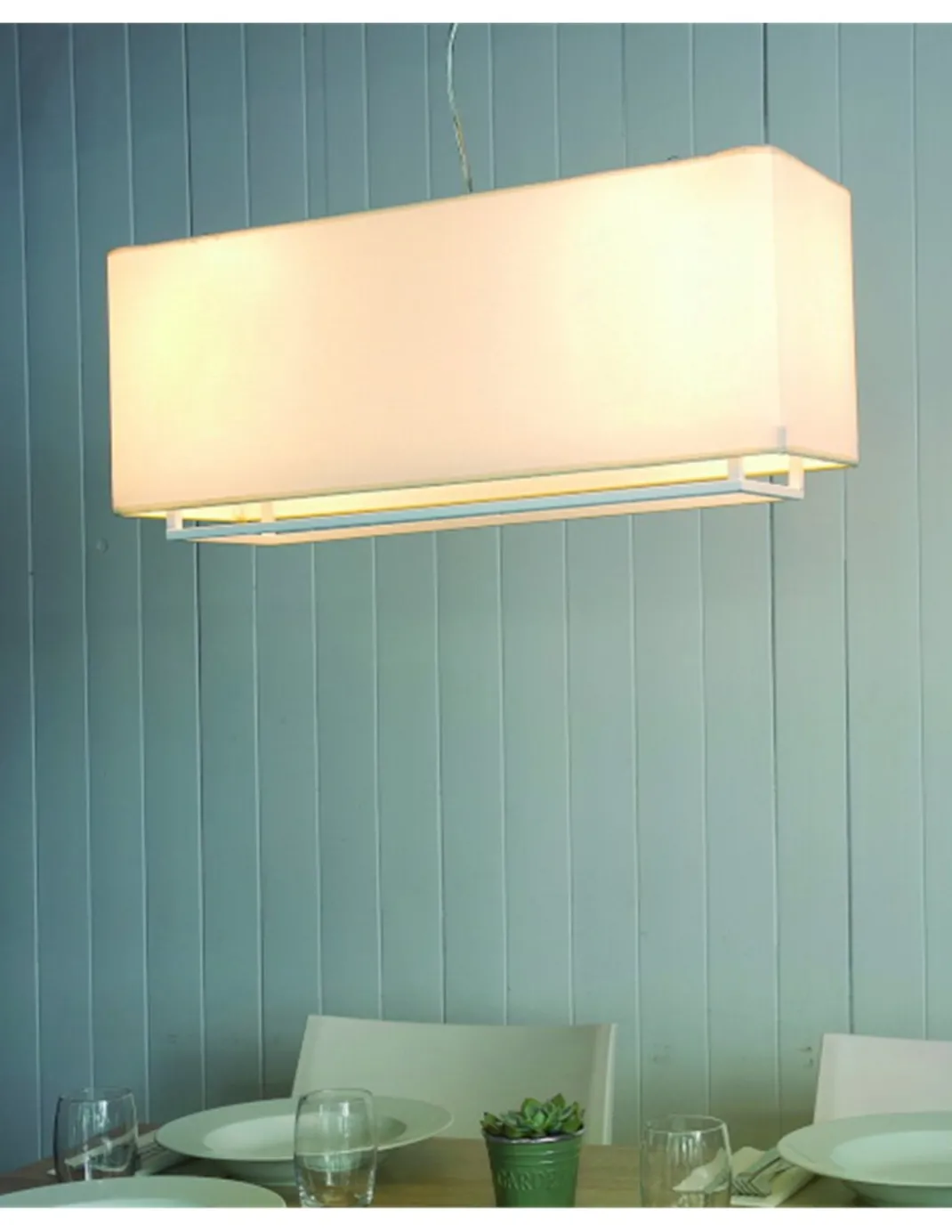 Lámpara de suspensión Vesper - Faro – Lámpara colgante rectangular, pantalla de tela