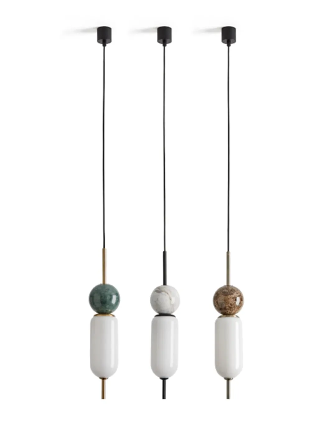 Lámpara de techo Anet - Aromas - Lámpara decorativa de mármol y vídrio soplado, LED 3000K