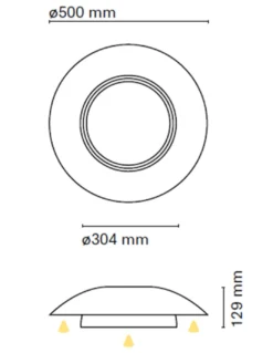 Lámpara de techo aplique de techo Tires Down + Ambient 50 cm – Nexia