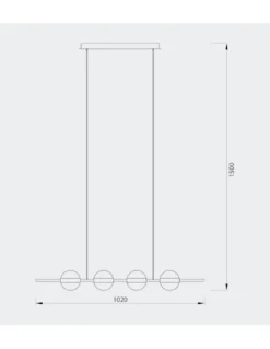 Lámpara de techo Cuba 103 cm - Mantra - Lámpara lineal con 4 luces bola