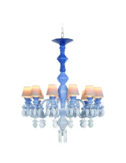 Lámpara de techo de araña de porcelana azul– Chandelier 12, 24, 40 brazos – Lladró