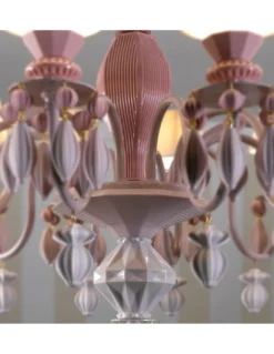 Lámpara de techo de araña de porcelana rosa– Chandelier 12, 24, 40 brazos – Lladró