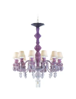 Lámpara de techo de araña de porcelana rosa– Chandelier 12, 24, 40 brazos – Lladró