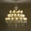 Lámpara de techo de araña de porcelana en lustre oro– Chandelier 12, 24, 40 brazos – Lladró