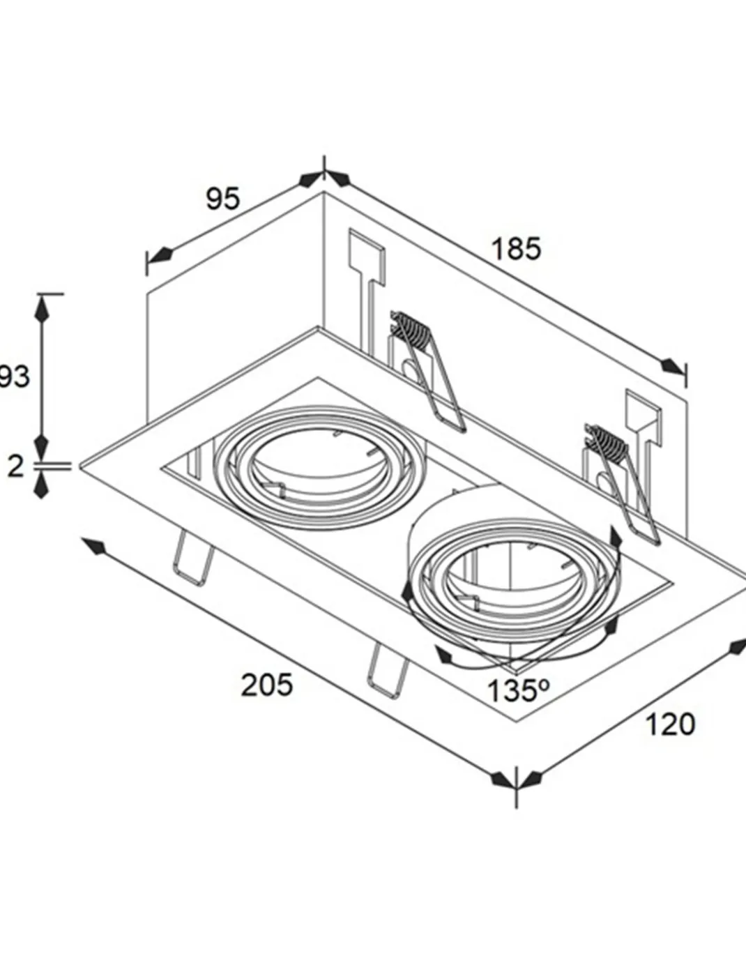 Lámpara de techo empotrable 3009 - Conalux - Lámpara con 2 focos orientables