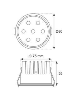 Lámpara de techo empotrable Dot R - Conalux - Foco redondo LED 15W