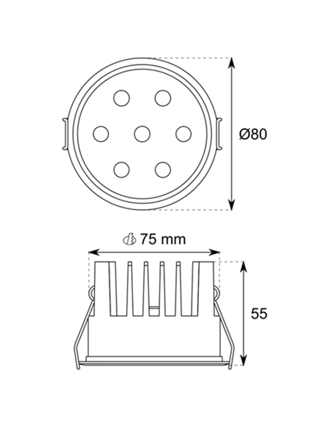 Lámpara de techo empotrable Dot R - Conalux - Foco redondo LED 15W