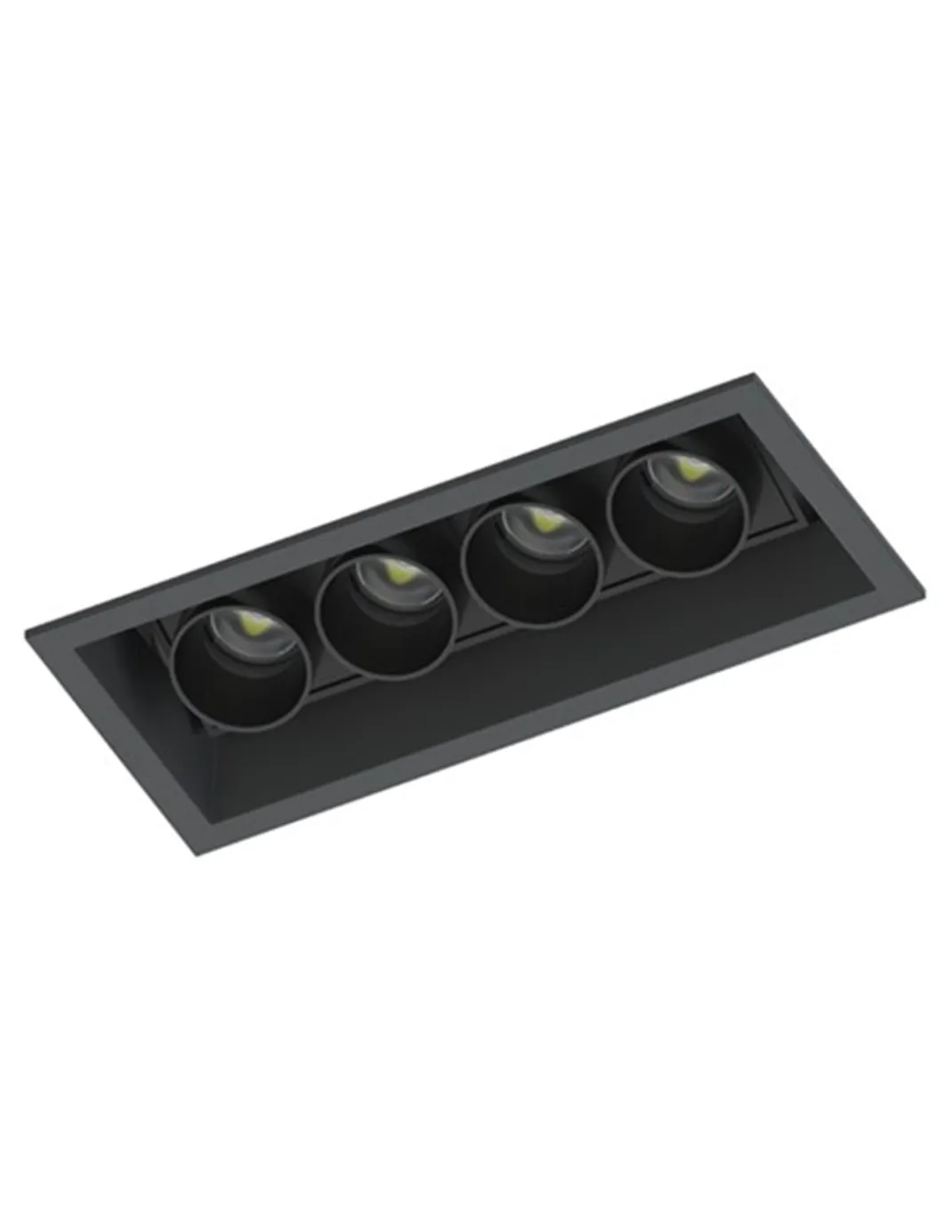 Lámpara de techo empotrable Hera S3-4 - Conalux - Foco basculante rectangular, acabado negro