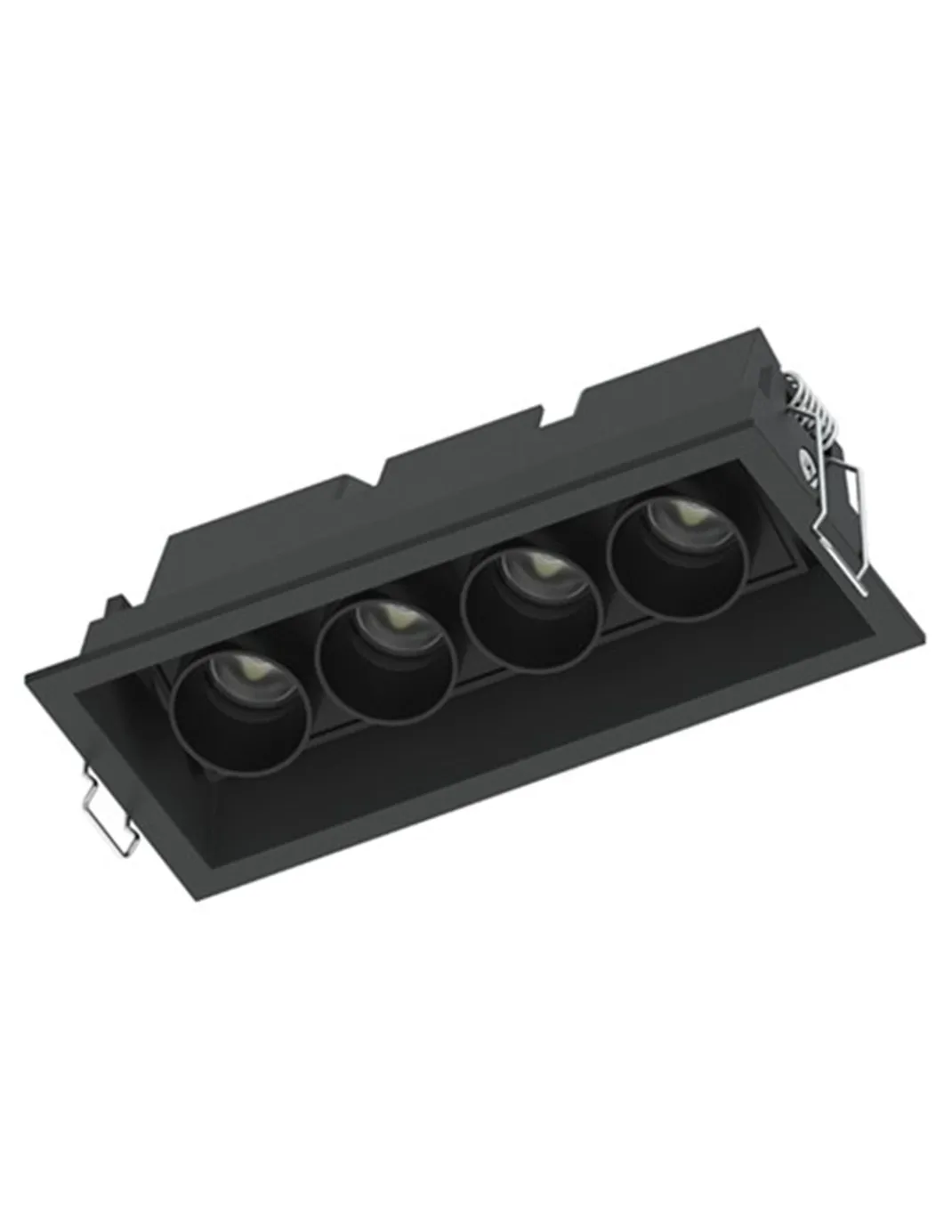 Lámpara de techo empotrable Hera S3-4 - Conalux - Foco basculante rectangular, acabado negro