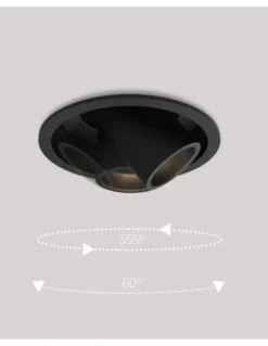 Lámpara de techo empotrable Orbit - Onok - Foco orientable LED en blanco o negro