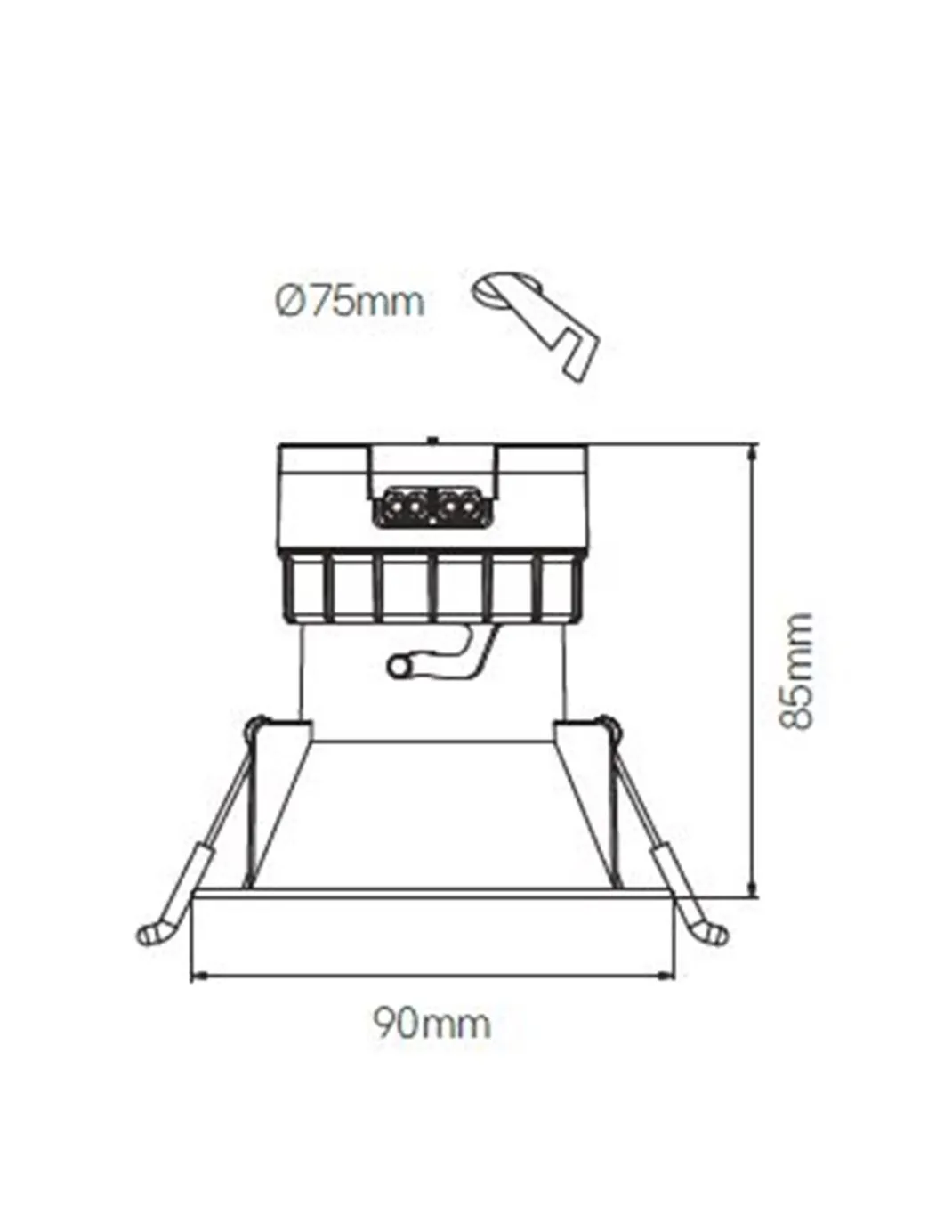 Lámpara de techo empotrable Pulcom Round – Beneito & Faure – Foco redondo, Temperatura de color regulable: 2.700K/3.200K/4.000K,