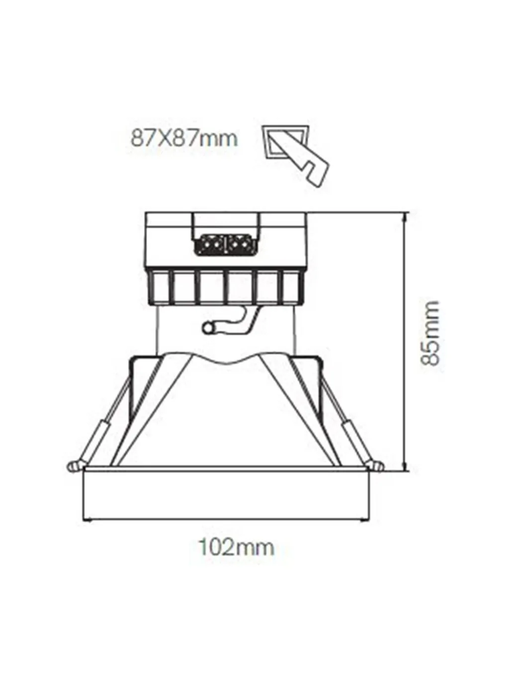 Lámpara de techo empotrable Pulcom Square – Beneito & Faure – Lámpara apta para baño IP44, Temperatura color regulable: LED 2.70