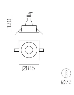 Lámpara de techo empotrable Velt - ACB - Foco cuadrado blanco apto para exterior (IP64)