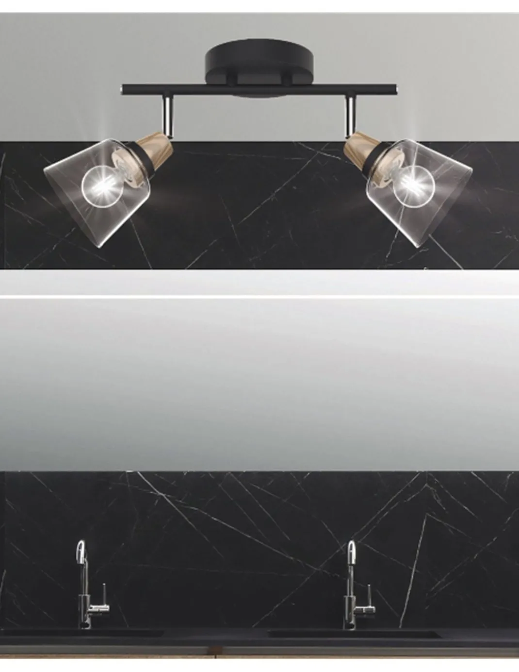 Lámpara de techo Indigo – AJP – 2 focos orientables de cristal