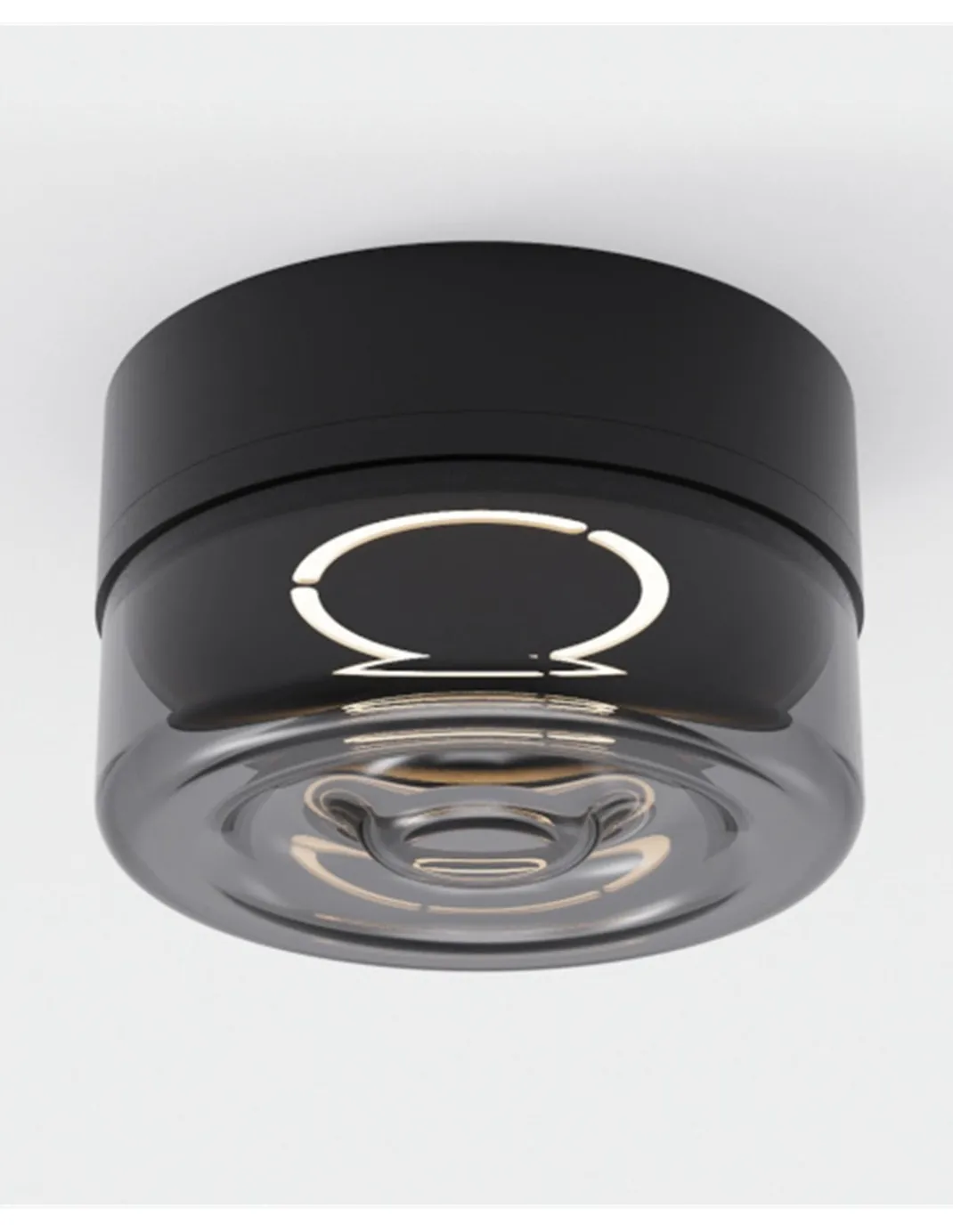 Lámpara de techo/pared Eclipse - ACB - Mini plafón LED decorativo de cristal fumé, IP65 idóneo para baño