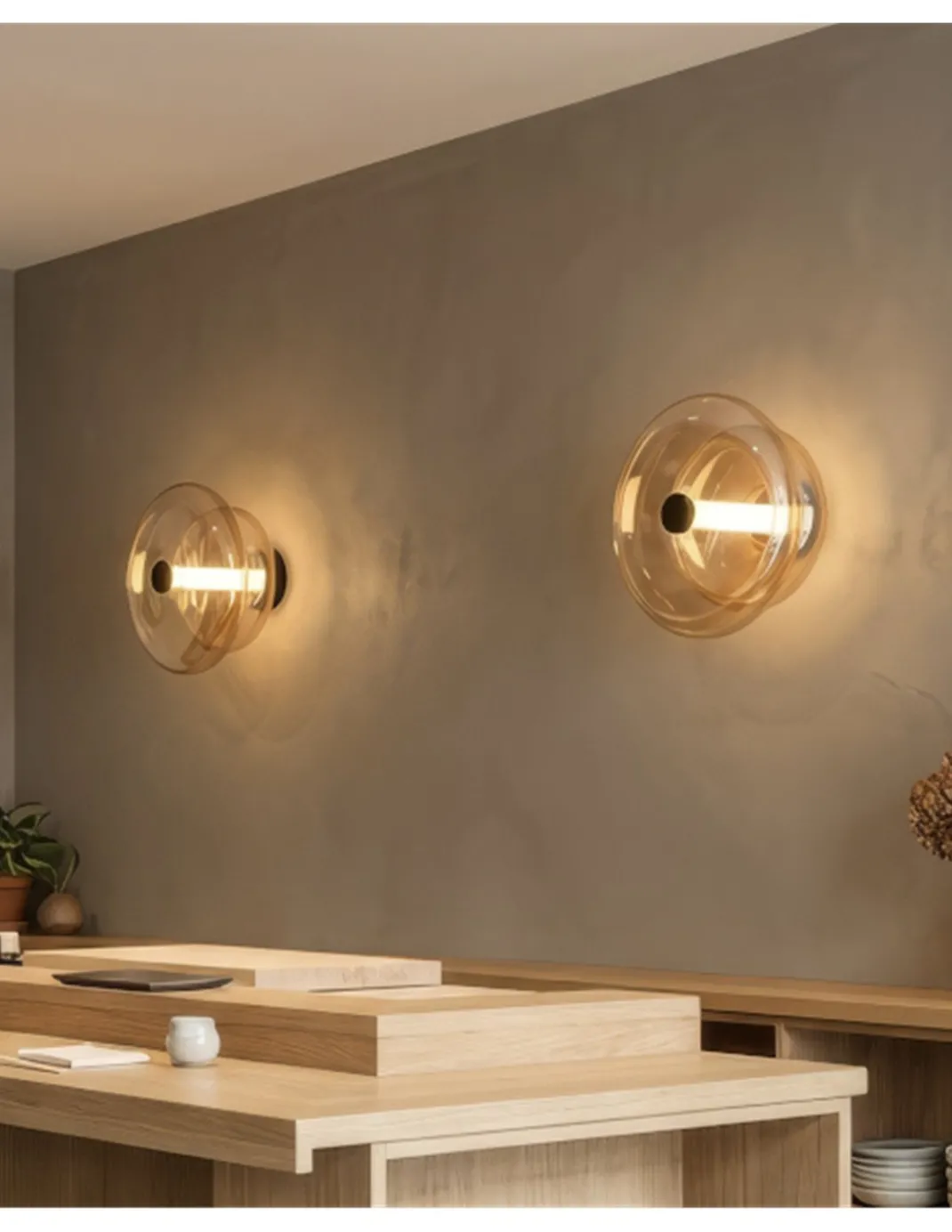 Lámpara de techo/pared Sira - ACB - Lámpara LED decorativa de cristal, estilo vintage