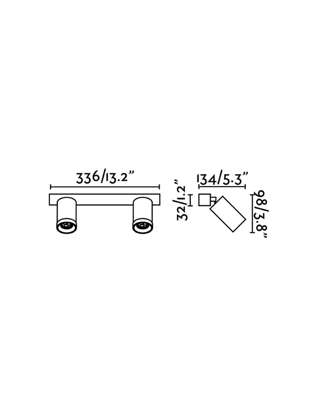 Lámpara de techo/pared Stan 2L - Faro - Foco LED doble orientable GU10
