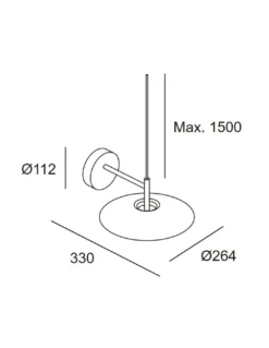 Lámpara de techo y pared H - LedsC4 - Lámpara de mesita de noche colgante