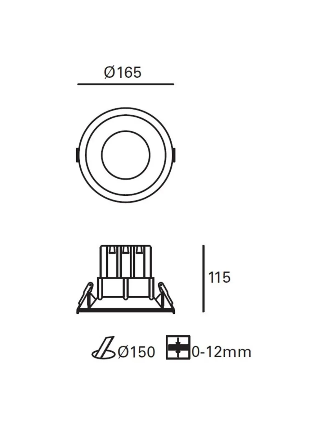 Lámpara downlight empotrable Dorit – FORLIGHT – Lámpara de techo blanca, 2 medidas, LED 3000K