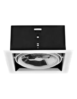 Lámpara downlight empotrable Cardan – FORLIGHT –Lámpara de acero blanca, Medidas: 18 cm, GU10/AR111