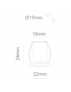 Lámpara empotrable Atom – Beneito & Faure – Mini foco LED de 2,2 cm