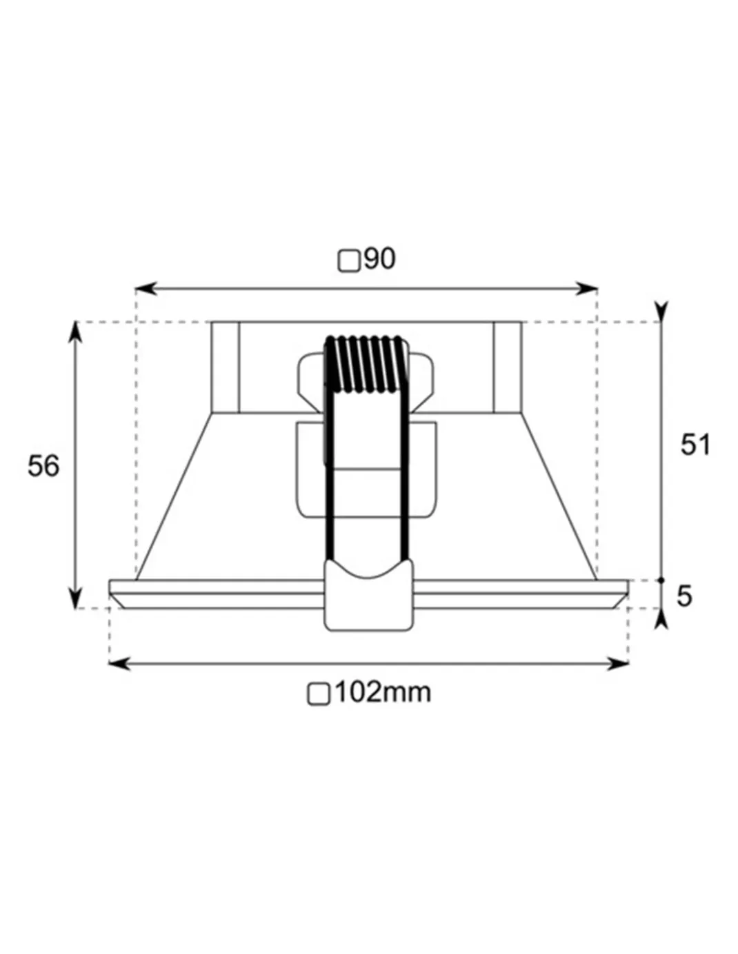 Lámpara empotrable 601 - Conalux - Downlight cuadrado en negro o blanco