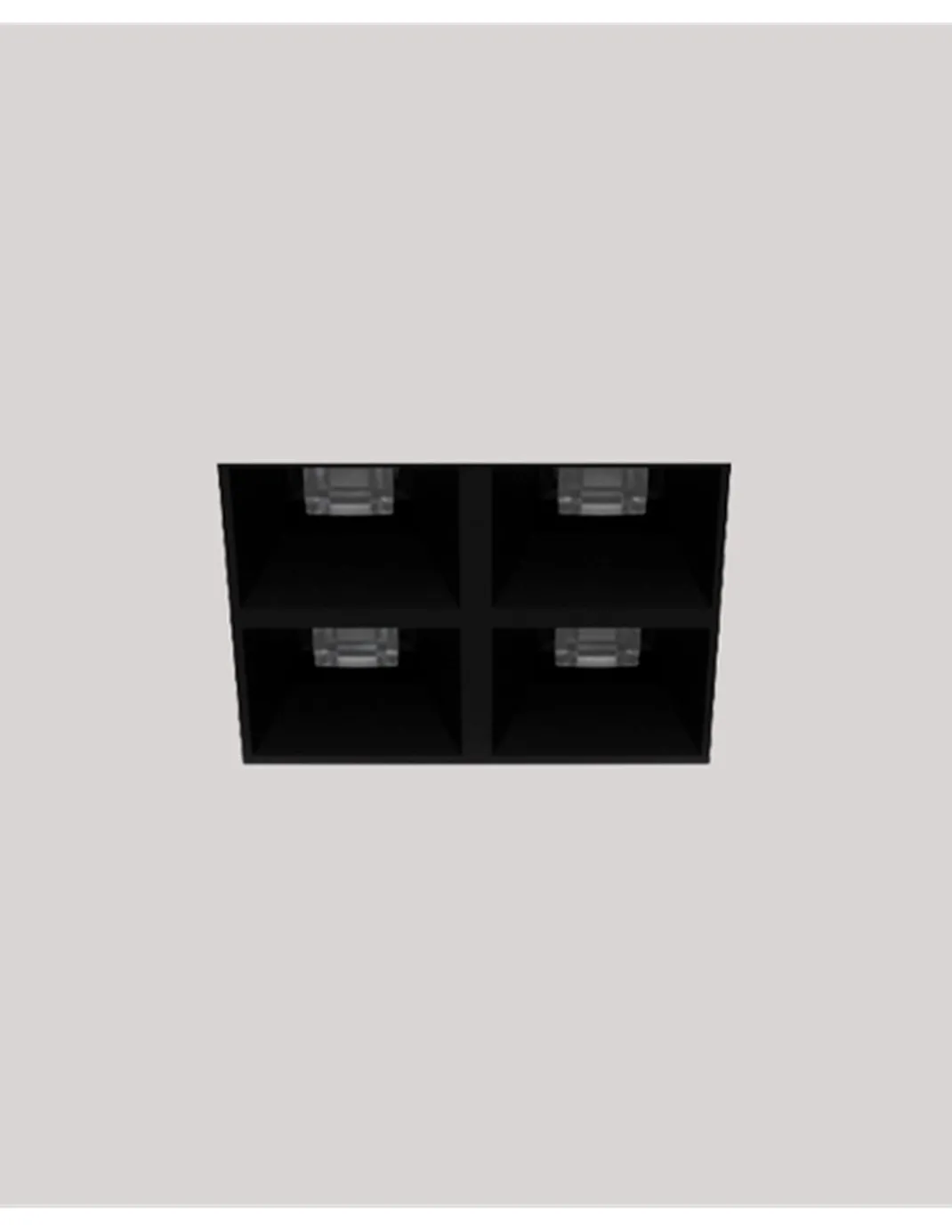 Lámpara empotrable Dark - Onok - Diseño frameless negro, 4 focos LED
