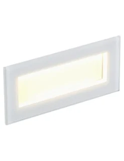 Lámpara empotrable de exterior Step - Conalux - Foco rectangular blanco para iluminar escalones o pasillos