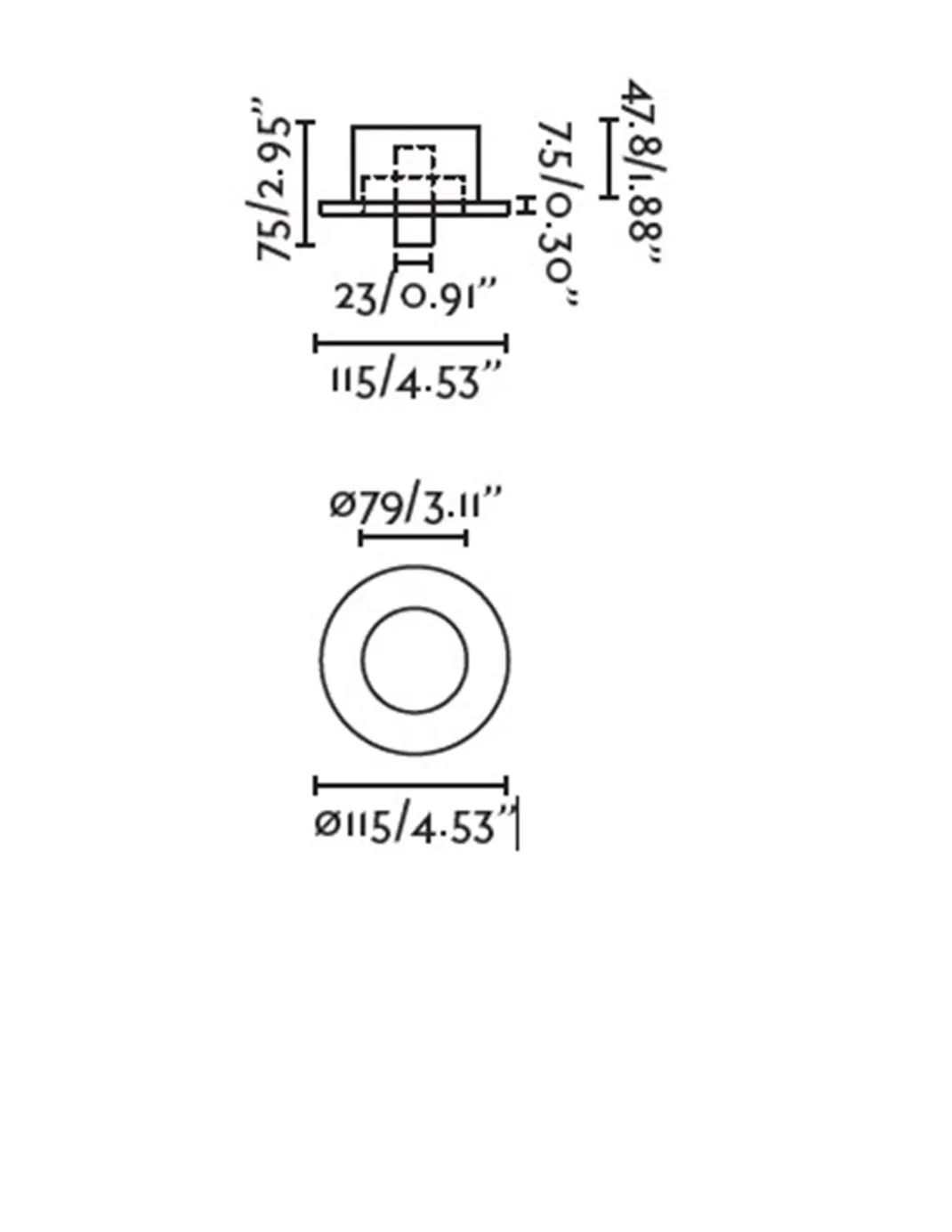 Lámpara empotrable de pared Click – Faro – Luz orientable, diseño discreto en blanco o negro
