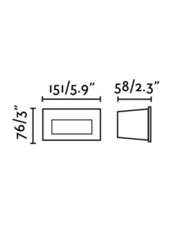 Lámpara empotrable de pared Mani - Faro - Diseño rectangular, LED regulable