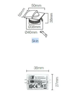 Lámpara empotrable de pared Skin - Beneito & Faure. Foco señalizador para escalones o zonas de paso