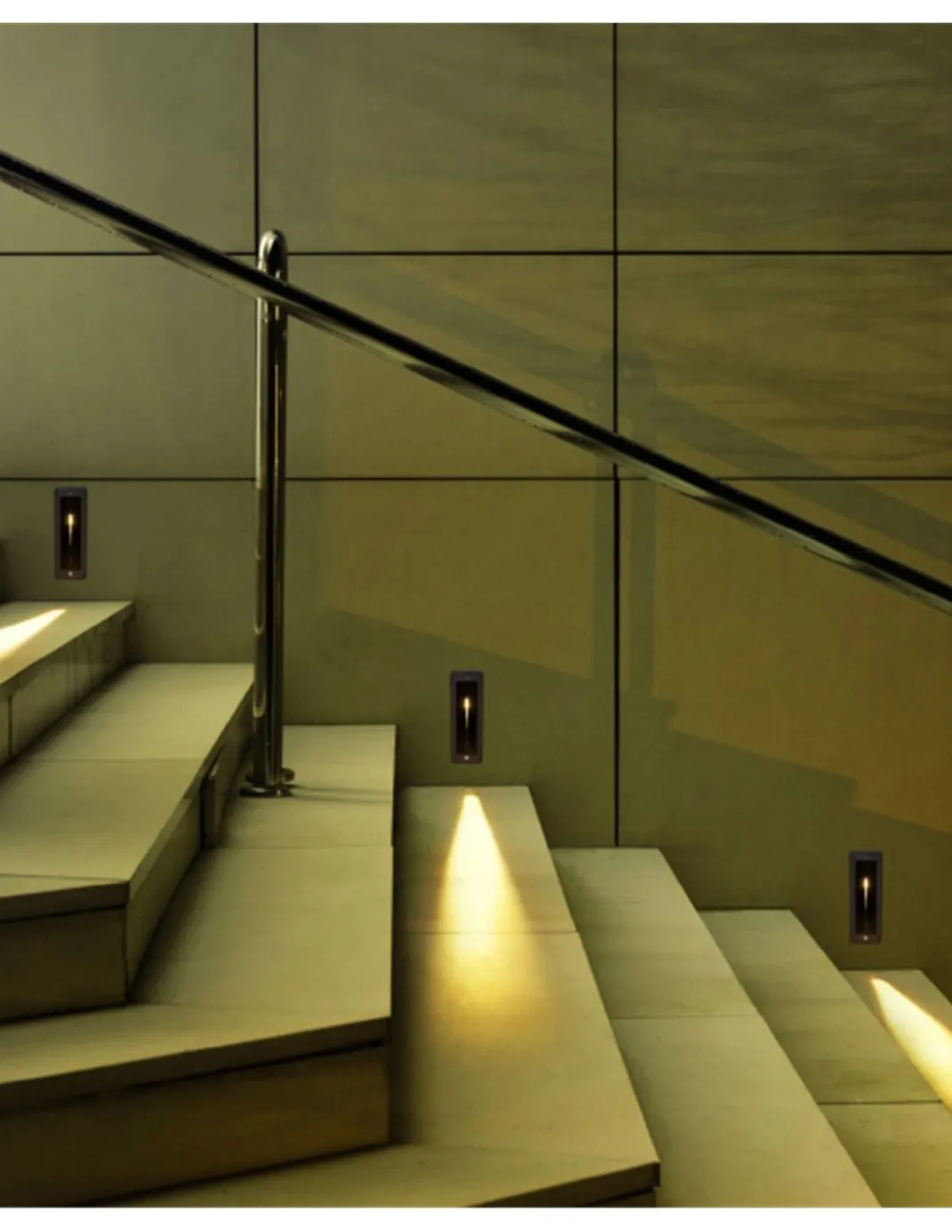 Lámpara empotrable de pared Step - Iberlamp - Luz de cortesía exterior escaleras y paso
