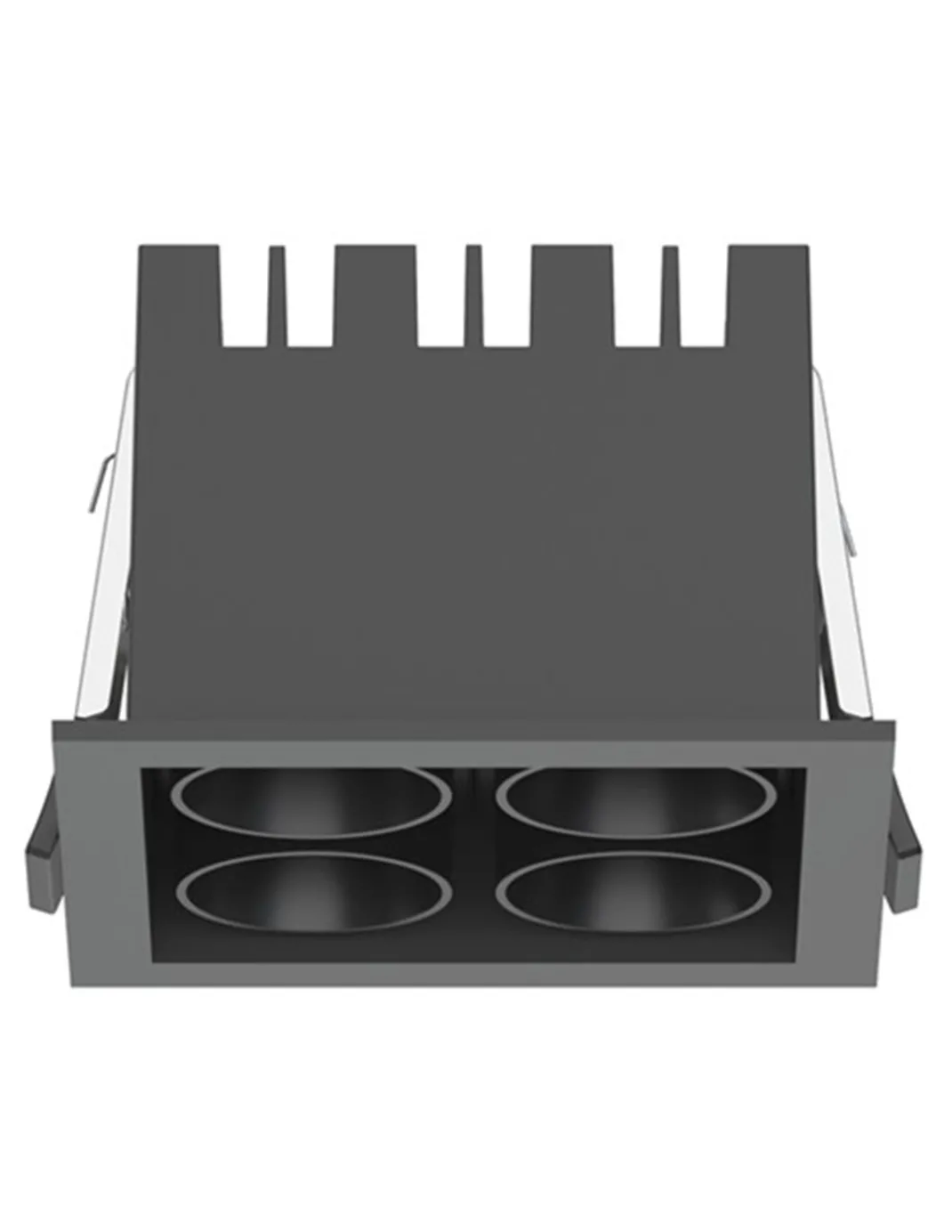 Lámpara empotrable de techo Hera Q1 - Conalux - Diseño cuadrado negro, 4 focos