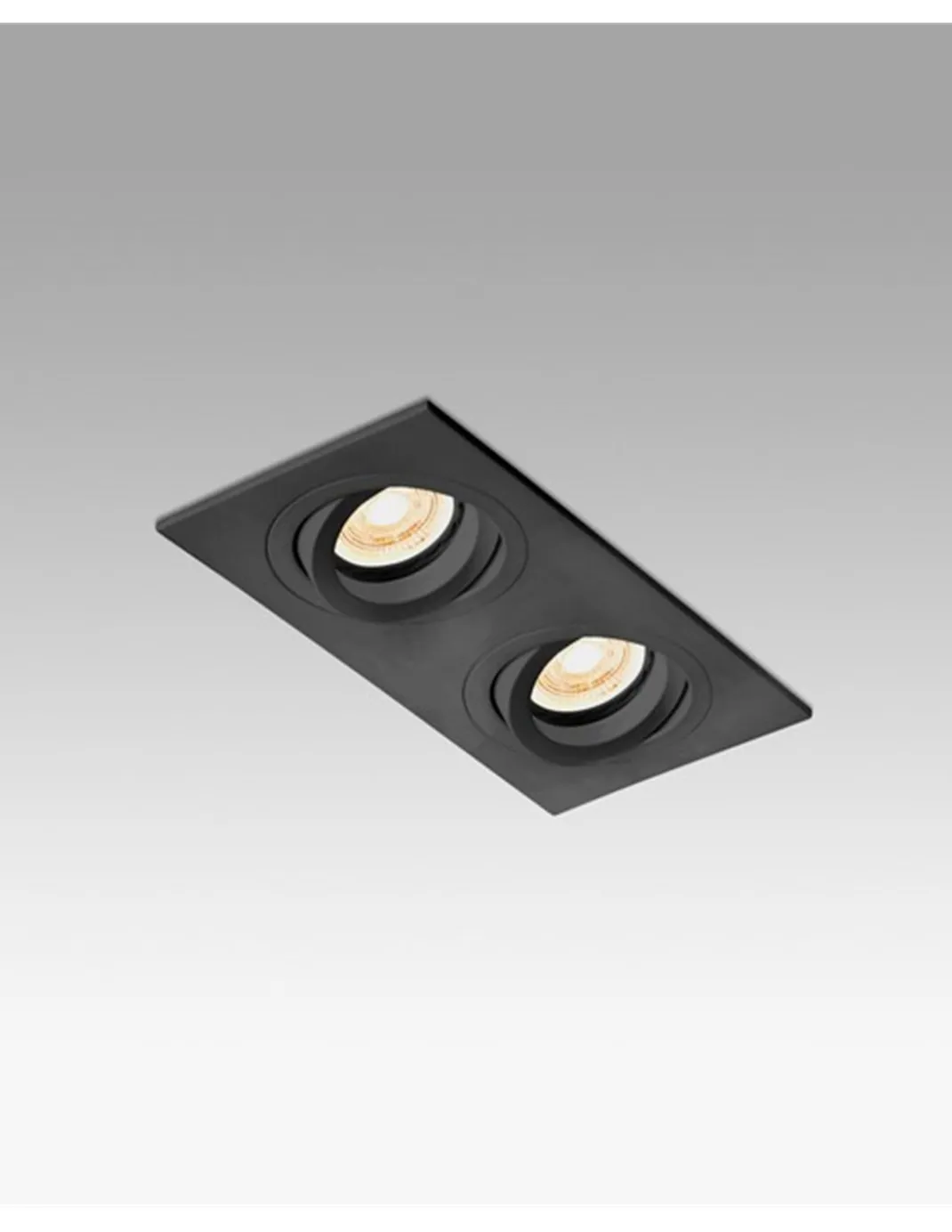 Lámpara empotrable Downlight Radón – Faro – 2 luces, 18 cm, GU10
