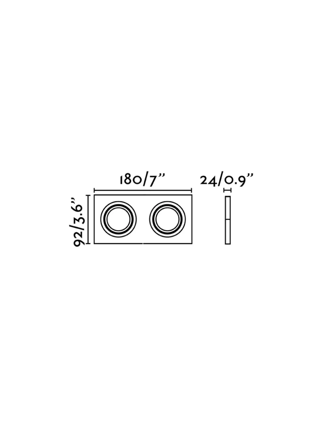 Lámpara empotrable Downlight Radón – Faro – 2 luces, 18 cm, GU10