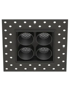 Lámpara empotrable Hera QEP - Conalux - Diseño cuadrado negro con 4 focos