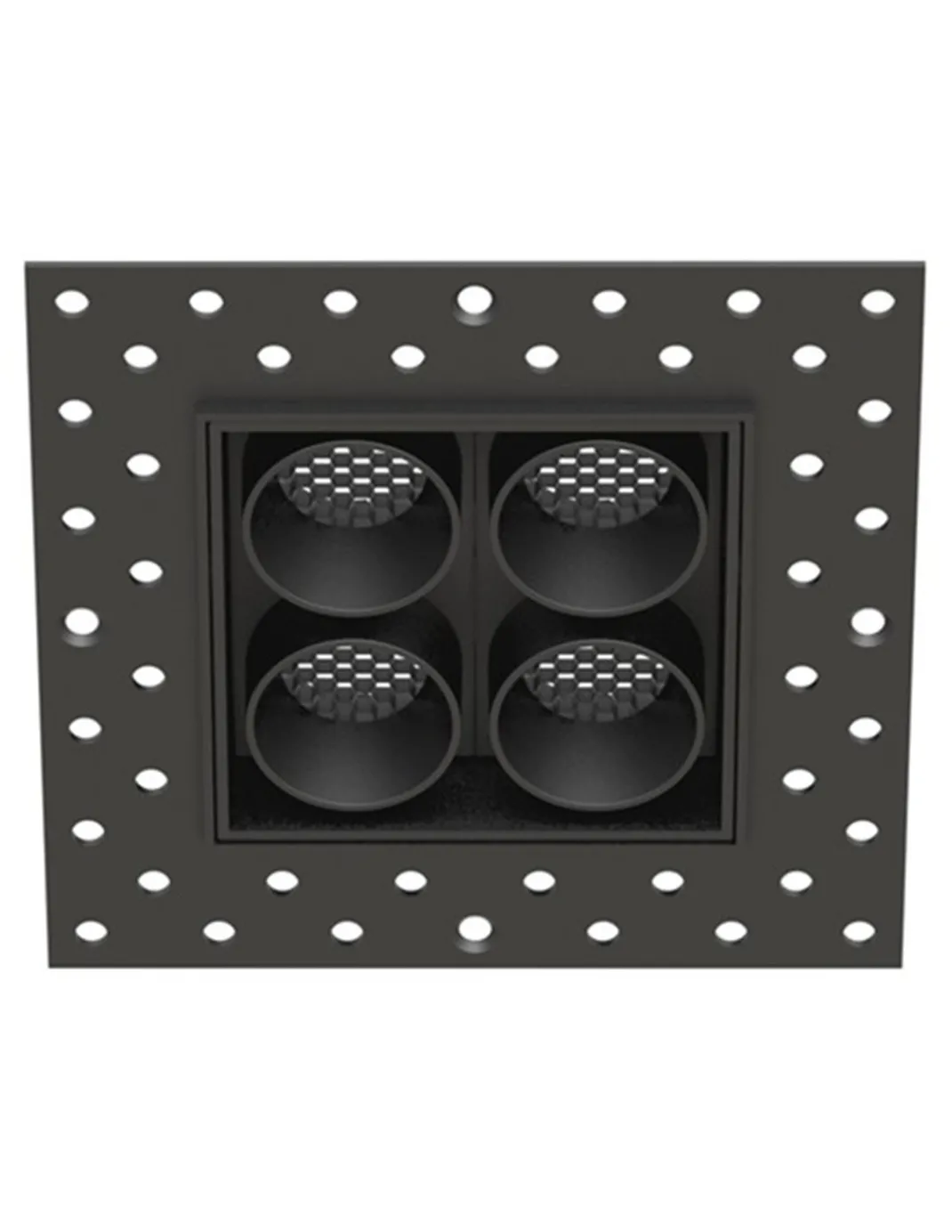 Lámpara empotrable Hera QEP - Conalux - Diseño cuadrado negro con 4 focos