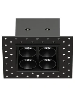 Lámpara empotrable Hera QEP - Conalux - Diseño cuadrado negro con 4 focos