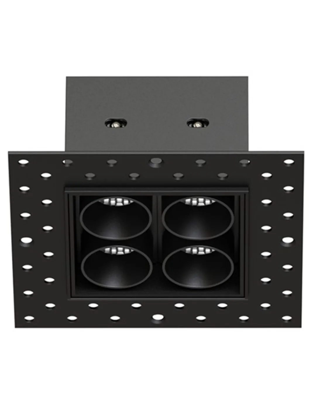 Lámpara empotrable Hera QEP - Conalux - Diseño cuadrado negro con 4 focos