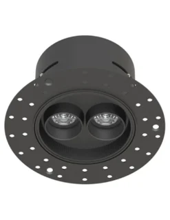Lámpara empotrable Hera REP 12W - Conalux - Lámpara redonda negra, 2 focos