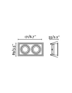Lámpara empotrable Hyde – Faro – Lámpara 2 focos, GU10, 17.1 cm