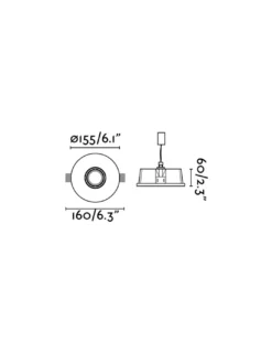 Lámpara empotrable Neu – Faro – Downlight de yeso, GU5.3, Ø 16 cm