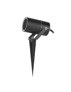 Lámpara estaca de exterior Hit – FORLIGHT – Proyector de aluminio negro, GU10 IP65