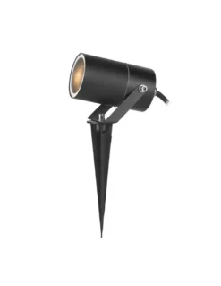 Lámpara estaca de exterior Hit – FORLIGHT – Proyector de aluminio negro, GU10 IP65