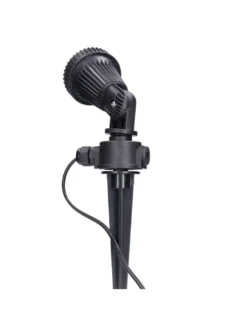 Lámpara estaca de exterior Tidian – FORLIGHT – Proyector de suelo negro, GU10 IP65, Apto para ambientes salinos