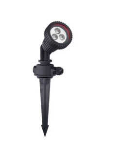 Lámpara estaca de exterior Tidian – FORLIGHT – Proyector de suelo negro, GU10 IP65, Apto para ambientes salinos