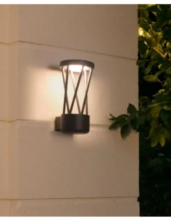 Lámpara LED aplique exterior Twist - Faro - Lámpara gris decorativa IP65